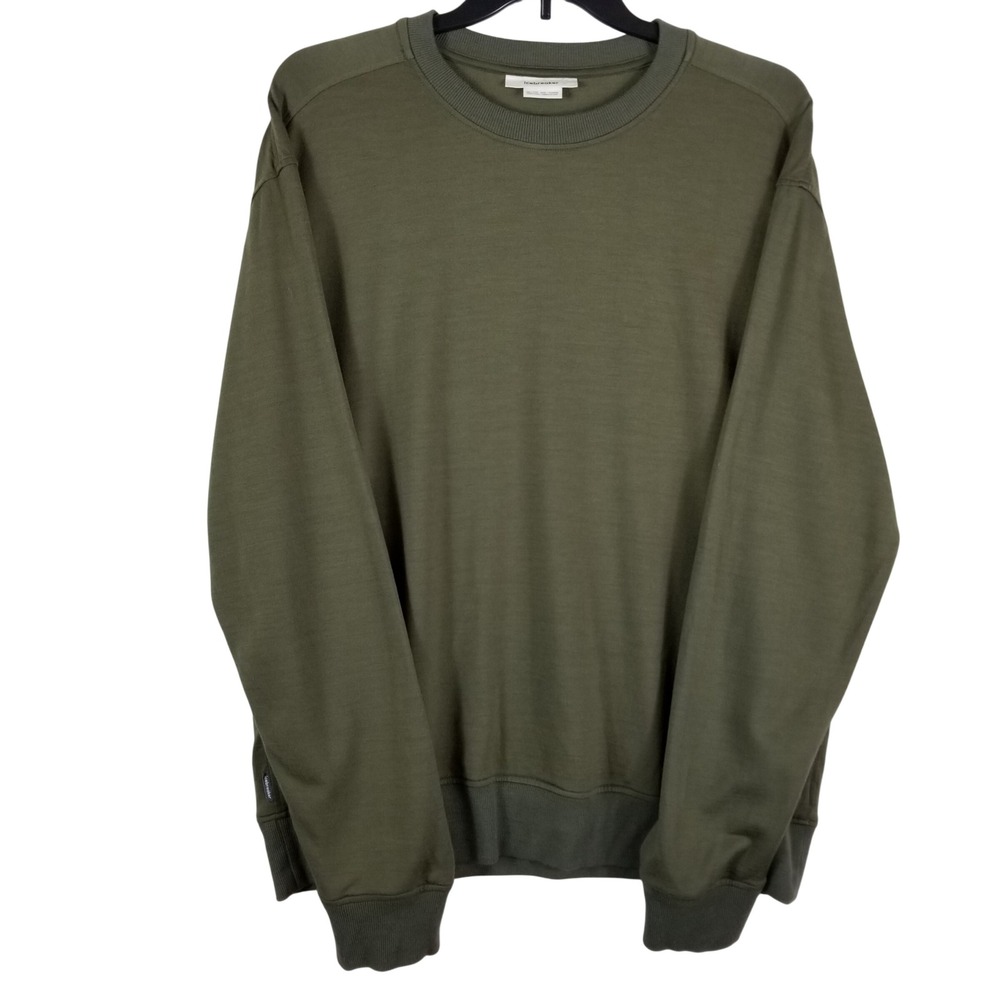 Icebreaker Merino Wool Lyocell Sweatshirt Mens 2XL Olive Green Crewneck Pullover